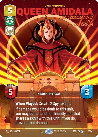 Queen Amidala - Championing Her People (Prestige Foil) Secrets of Power Legendary Star Wars Unlimited card — value and price