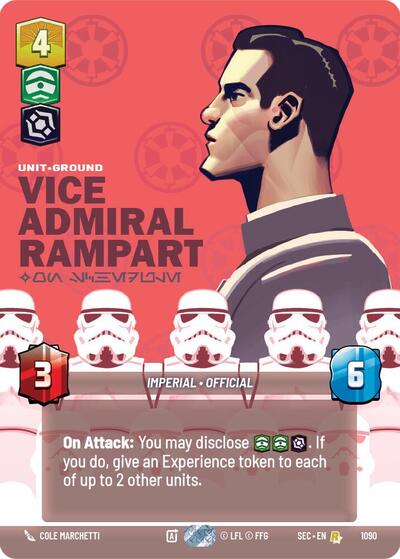 Vice Admiral Rampart - On Schedule (Prestige Foil) Secrets of Power Rare Star Wars Unlimited card — value and price