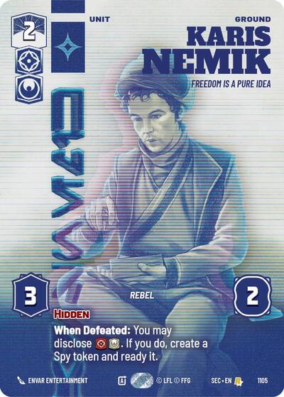 Karis Nemik - Freedom is a Pure Idea (Prestige Foil) Secrets of Power Rare Star Wars Unlimited card — value and price