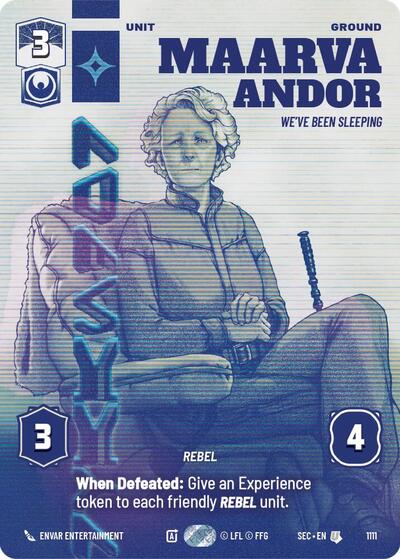 Maarva Andor - We've Been Sleeping (Prestige Foil) Secrets of Power Uncommon Star Wars Unlimited card — value and price