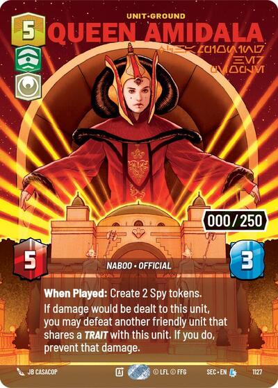 Queen Amidala - Championing Her People (Serialized) Secrets of Power Legendary Star Wars Unlimited card — value and price