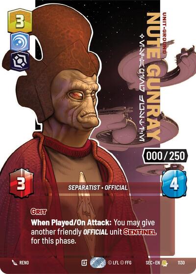 Nute Gunray - Escaping Justice (Serialized) card