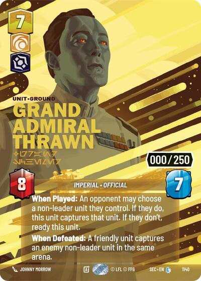 Grand Admiral Thrawn - Grand Schemer (Serialized) Secrets of Power Legendary Star Wars Unlimited card — value and price