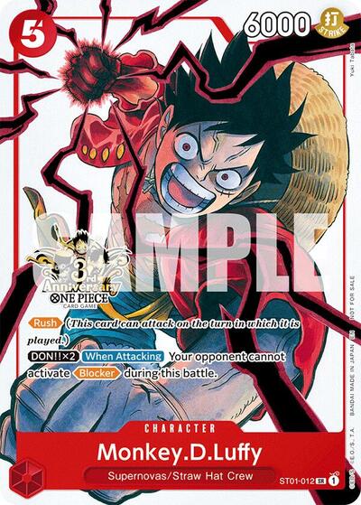 Monkey.D.Luffy - ST01-012 (3rd Anniversary Tournament 3 Brothers Pack) Carrying On His Will: 3rd Anniversary Tournament Cards card price