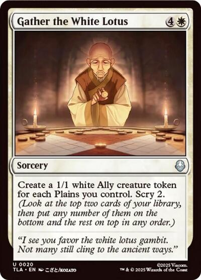 Gather the White Lotus from TLA #20, Magic: The Gathering card