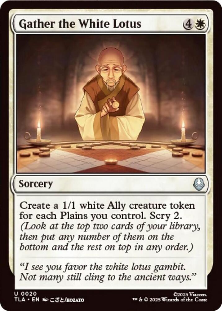 moat イタリア語　MTG White Lotus mtg Gather the White Lotus - Avatar: The Last Airbender - Magic: The