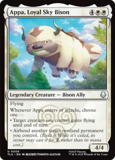Appa, Loyal Sky Bison from TLA #9, Magic: The Gathering card