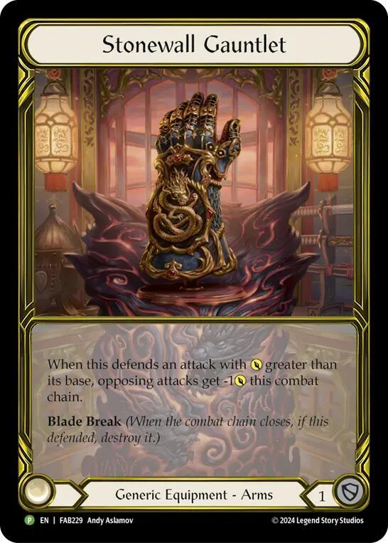 Stonewall Gauntlet (Golden) - FAB229 - Flesh and Blood: Promo