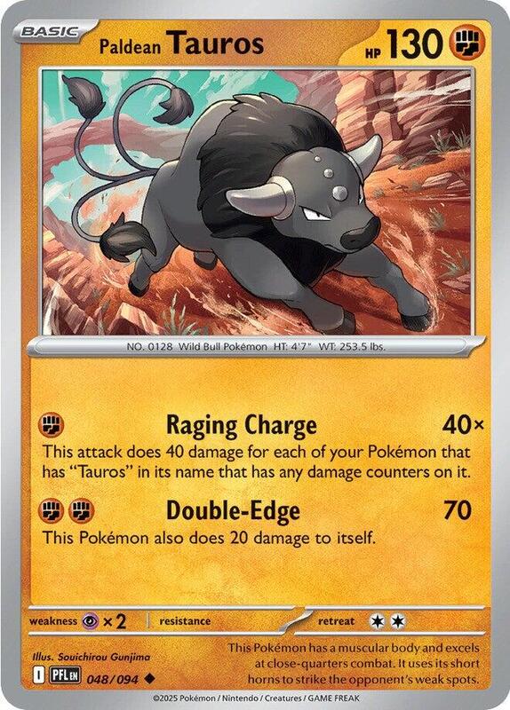 Paldean Tauros 048/094 from ME02: Phantasmal Flames