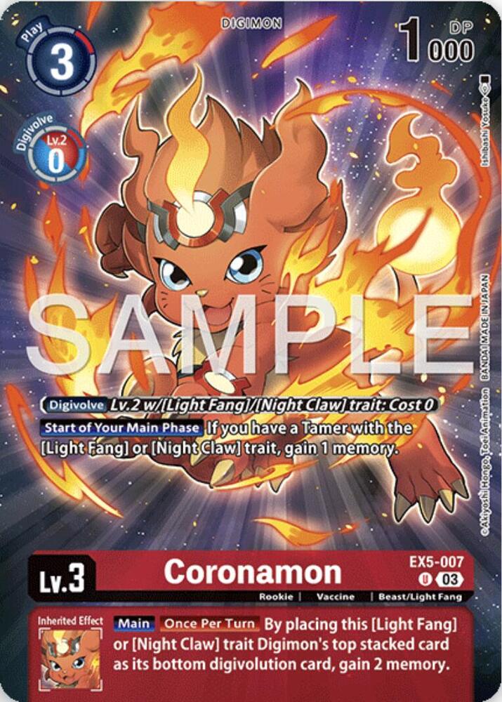 Coronamon Digimon Story Time Stranger Collectors Edition digimon card