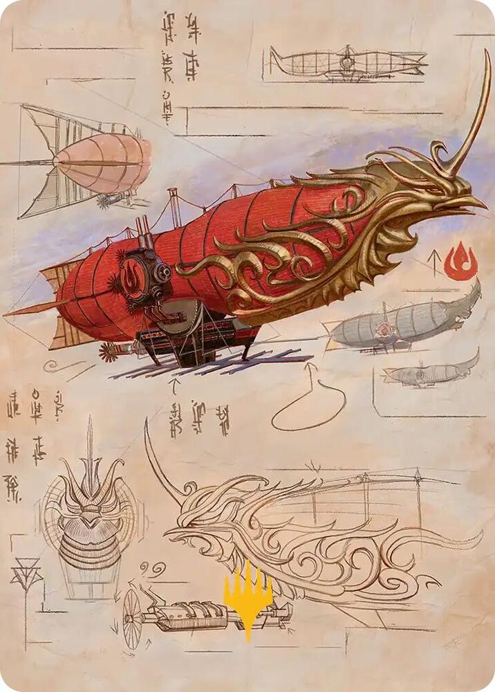 Phoenix Fleet Airship Art Card (Gold-Stamped Planeswalker Symbol