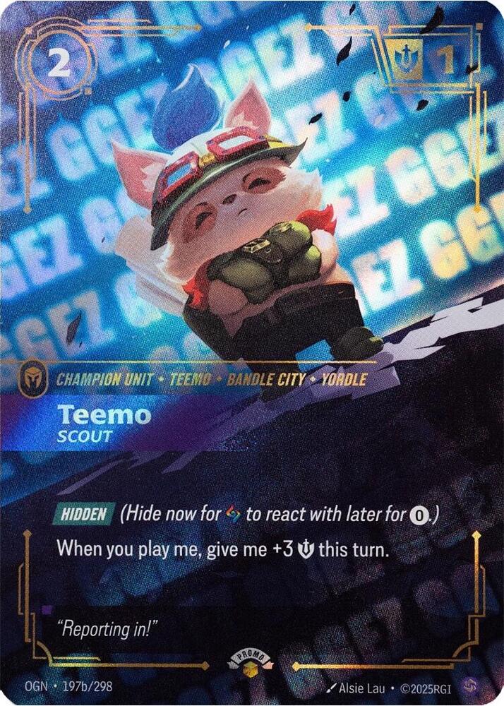 Teemo - Scout (GG EZ) - Riftbound Organized Play Promotional Cards -  Riftbound: League of Legends Trading Card Game
