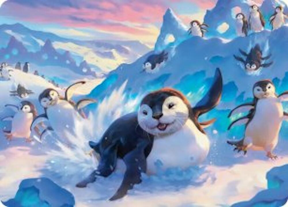 Otter-Penguin Art Card