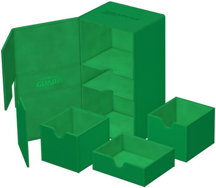 Twin Flip`n`Tray - Green (Holds 200+) - Ultimate Guard Deck Boxes