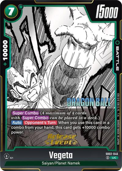 Vegeta - SB02-046 Manga Booster 02 Release Event Cards Uncommon Dragon Ball card — value and price