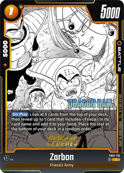 Zarbon - FB01-116 Manga Booster 02 Release Event Cards Common Dragon Ball card — value and price
