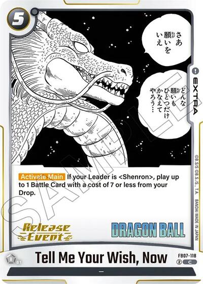Tell Me Your Wish, Now Manga Booster 02 Release Event Cards Common Dragon Ball card — value and price