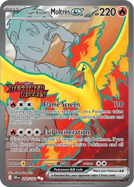 Team Rocket's Moltres ex - 208/182 (Destined Rivals Stamp) 208/182