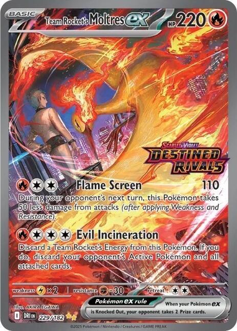 Team Rocket's Moltres ex - 229/182 (Destined Rivals Stamp