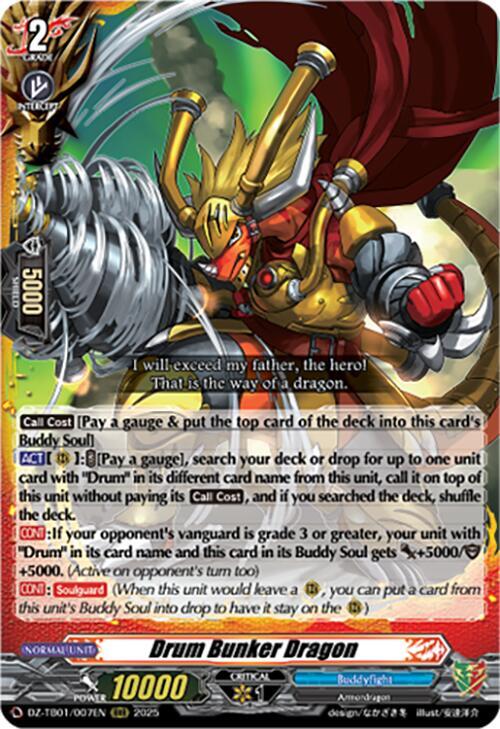 Drum Bunker Dragon - DZ-TB01: Future Card Buddyfight - Cardfight Vanguard Drum Bunker Dragon - DZ-TB01: Future Card Buddyfight - Cardfight Vanguard