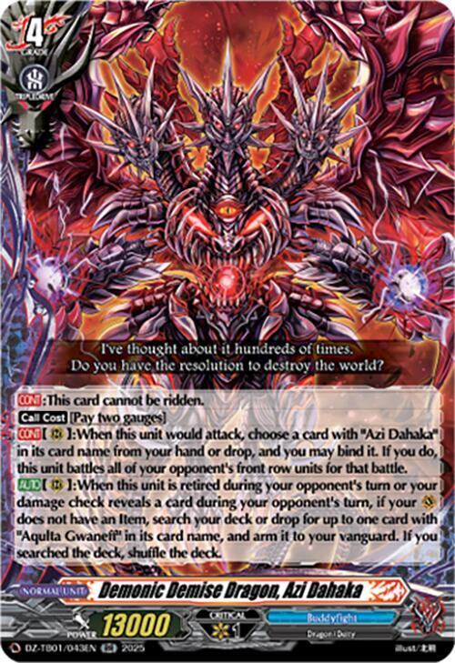 Demonic Demise Dragon, Azi Dahaka - DZ-TB01: Future Card