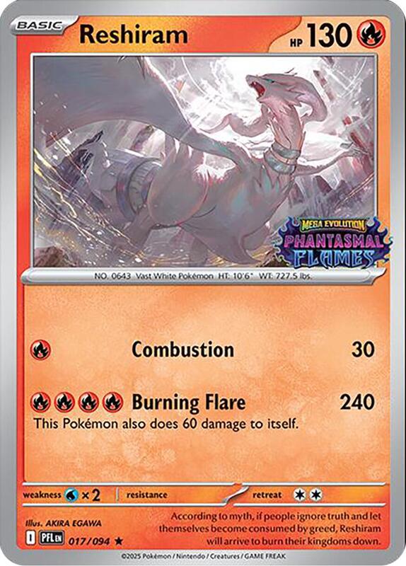 Reshiram (Phantasmal Flames Stamped) 017/094 from Miscellaneous Cards & Products