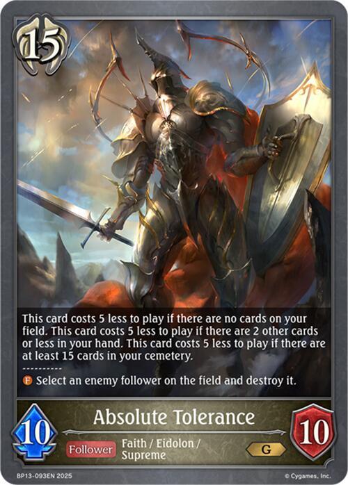 Absolute Tolerance - BP13: Dominion of Darkness - Shadowverse