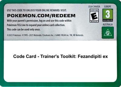 Code Card - Trainer's Toolkit: Fezandipiti ex