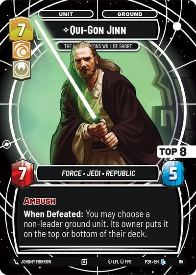Qui-Gon Jinn — The Negotiations Will Be Short (Top 8) card art
