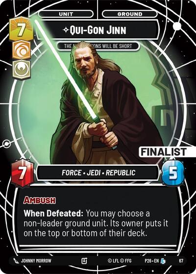Qui Gon Jinn The Negotiations Will Be Short Finalist