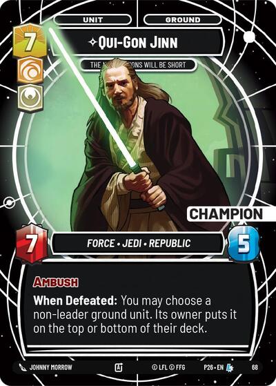 Qui-Gon Jinn — The Negotiations Will Be Short (Champion) — Sector and Regional Promos: Season 1 card art