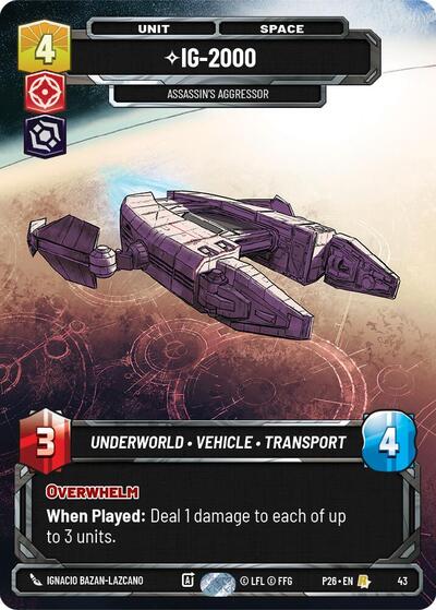 IG-2000 - Assassin's Aggressor (43) Sector and Regional Promos: Season 1 card price