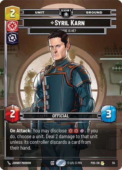 Syril Karn - Where Is He? (54) Sector and Regional Promos: Season 1 card price
