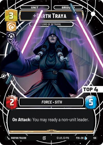 Darth Traya — Lord of Betrayal (Top 4) — Sector and Regional Promos: Season 1 card art