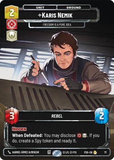 Karis Nemik - Freedom is a Pure Idea (77) Sector and Regional Promos: Season 1 card price