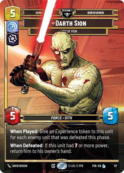 Darth Sion - Lord of Pain (87) Sector and Regional Promos: Season 1 card price