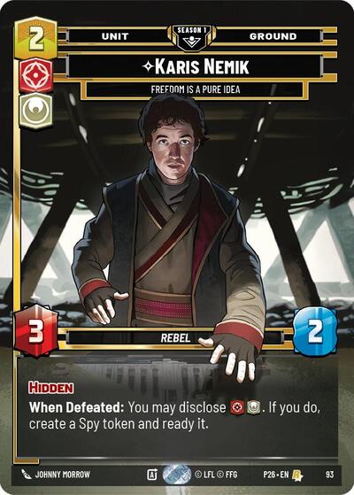 Karis Nemik - Freedom is a Pure Idea (93) Sector and Regional Promos: Season 1 card price