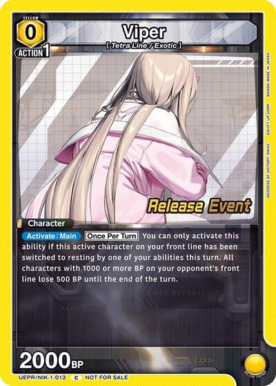 Viper (013) UE14BT: GODDESS OF VICTORY: NIKKE Release Event Cards Common Union Arena card — value and price