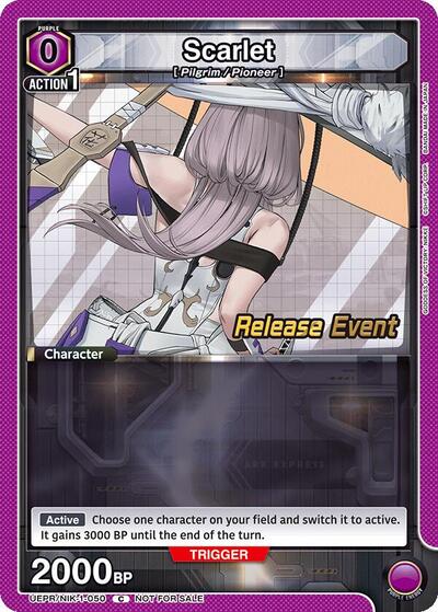 Scarlet (050) UE14BT: GODDESS OF VICTORY: NIKKE Release Event Cards Common Union Arena card — value and price
