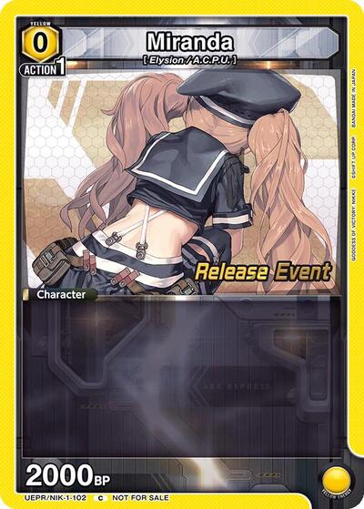 Miranda UE14BT: GODDESS OF VICTORY: NIKKE Release Event Cards Common Union Arena card — value and price