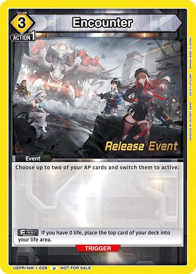 Encounter (029) UE14BT: GODDESS OF VICTORY: NIKKE Release Event Cards Uncommon Union Arena card — value and price