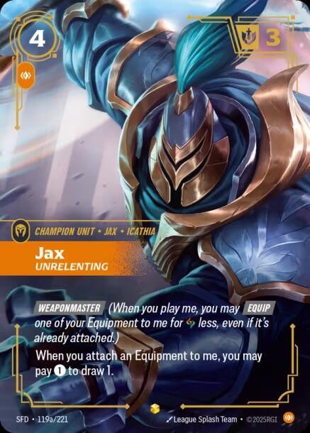Jax - Unrelenting (Alternate Art) - Spiritforged - Riftbound: League of ...