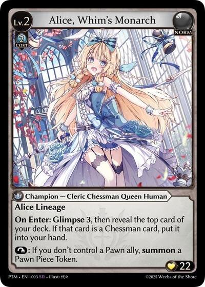 Alice, Whim's Monarch card
