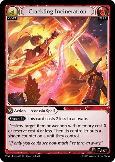 Crackling Incineration card