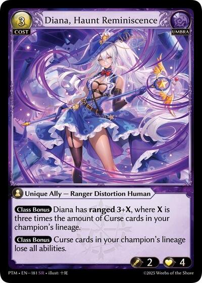 Diana, Haunt Reminiscence — Foil Phantom Monarchs Super Rare Grand Archive card — value and price