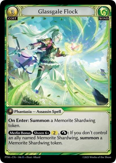 Glassgale Flock — Foil Phantom Monarchs Rare Grand Archive card — value and price