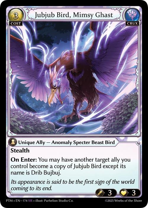 その他 Jubjub Bird, Mimsy Ghast CSR Jubjub Bird, Mimsy Ghast - Phantom Monarchs - Grand Archive TCG