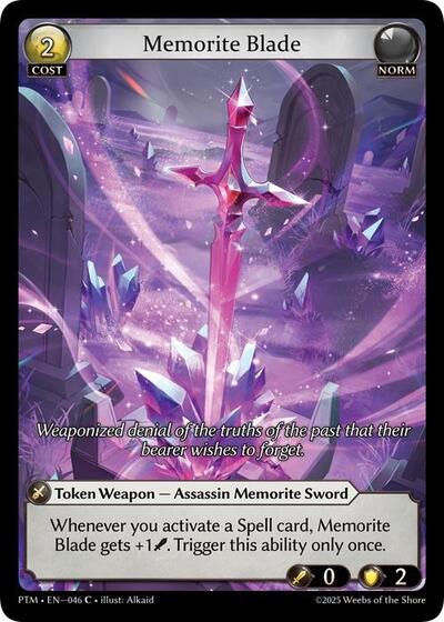 Memorite Blade — Foil Phantom Monarchs Common Grand Archive card — value and price
