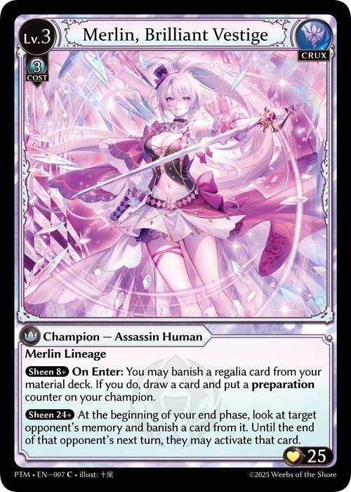 Merlin, Brilliant Vestige - Phantom Monarchs - Grand Archive TCG