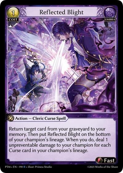 Reflected Blight — Foil Phantom Monarchs Rare Grand Archive card — value and price